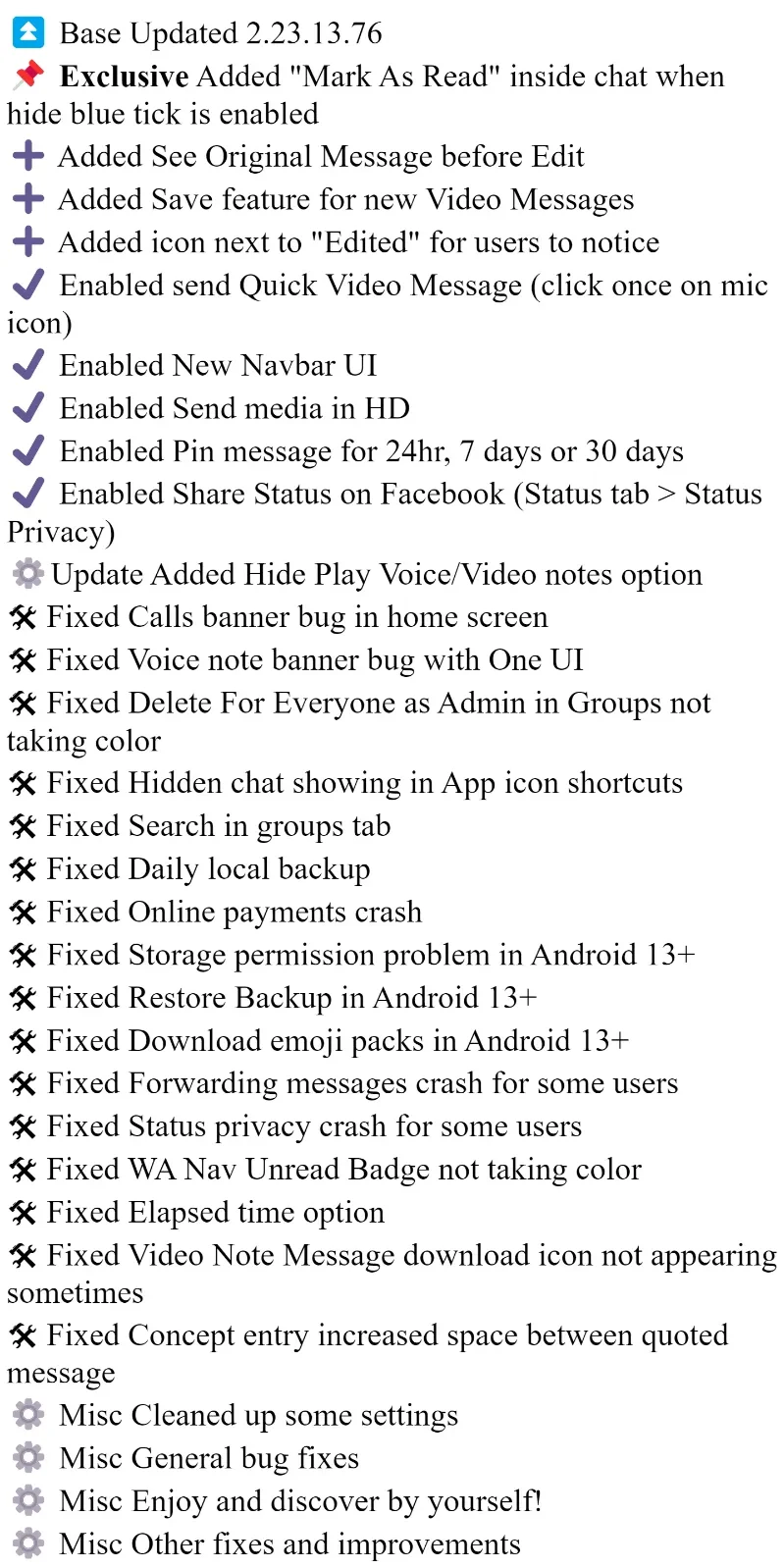 Blue WhatsApp Plus APK v9.85 Changelog